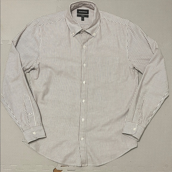 Bonobos Men's Casual Striped Shirt - Black and White - Picture 1 of 5